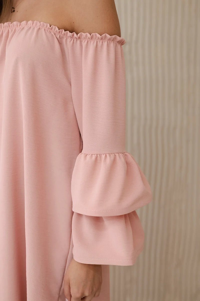 Spanish dress with frills on the sleeve IT - 23 / – Powder цвет / color | Lexline Fashion