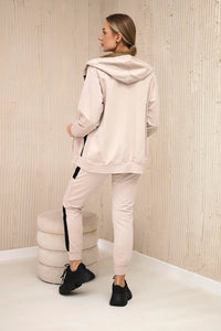 Sports set with stripes 67064 / – Beige цвет / color | Lexline Fashion
