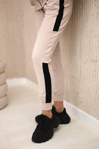 Sports set with stripes 67064 / – Beige цвет / color | Lexline Fashion