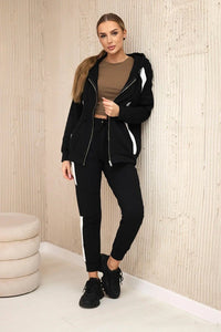 Sports set with stripes 67064 / – Black цвет / color | Lexline Fashion