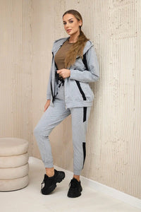 Sports set with stripes 67064 / – Gray цвет / color | Lexline Fashion