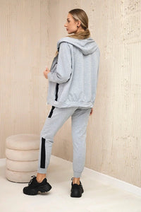 Sports set with stripes 67064 / – Gray цвет / color | Lexline Fashion