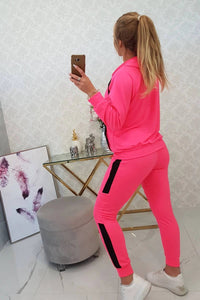 Sports set with stripes 67064 / – Neon pink цвет / color | Lexline Fashion