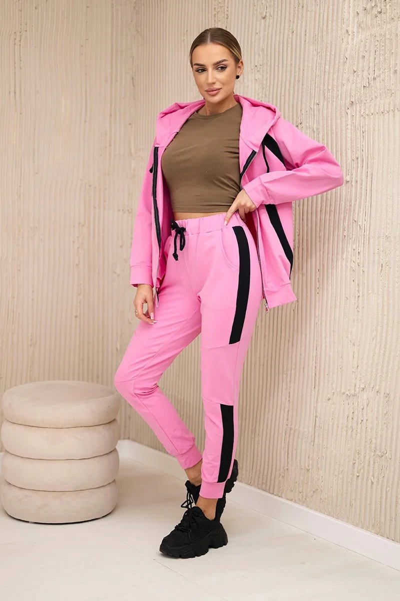 Sports set with stripes 67064 / – Pink || Light цвет / color | Lexline Fashion