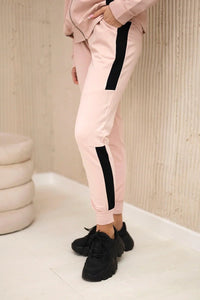 Sports set with stripes 67064 / – Powder || Dark цвет / color | Lexline Fashion