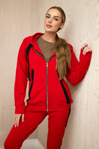 Sports set with stripes 67064 / – Red цвет / color | Lexline Fashion