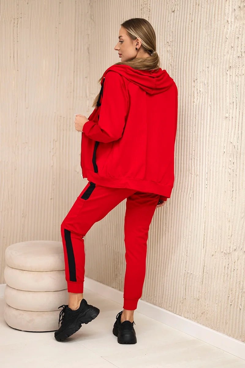 Sports set with stripes 67064 / – Red цвет / color | Lexline Fashion