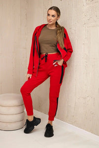Sports set with stripes 67064 / – Red цвет / color | Lexline Fashion