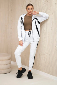 Sports set with stripes 67064 / – White цвет / color | Lexline Fashion
