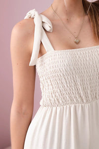 Strappy jumpsuit with ruffled top ART2706 / – Beige цвет / color | Lexline Fashion