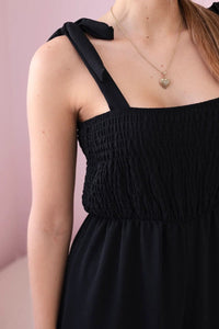 Strappy jumpsuit with ruffled top ART2706 / – Black цвет / color | Lexline Fashion