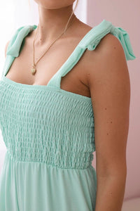 Strappy jumpsuit with ruffled top ART2706 / – Mint цвет / color | Lexline Fashion