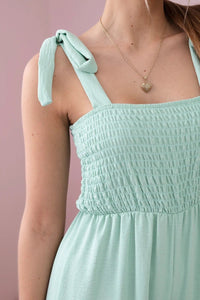 Strappy jumpsuit with ruffled top ART2706 / – Mint || Dark цвет / color | Lexline Fashion