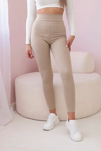 Striped leggings pants 69186 / – Beige цвет / color | Lexline Fashion