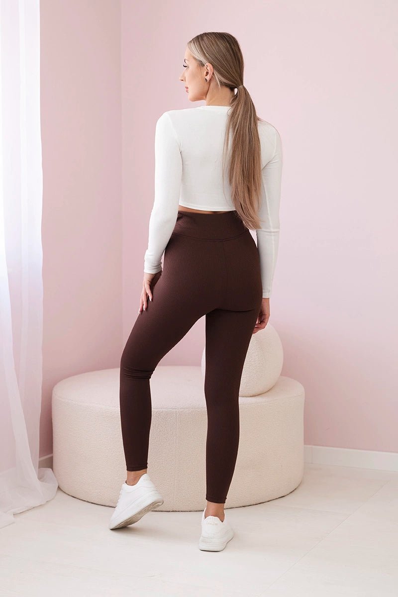 Striped leggings pants 69186 / – Brown цвет / color | Lexline Fashion