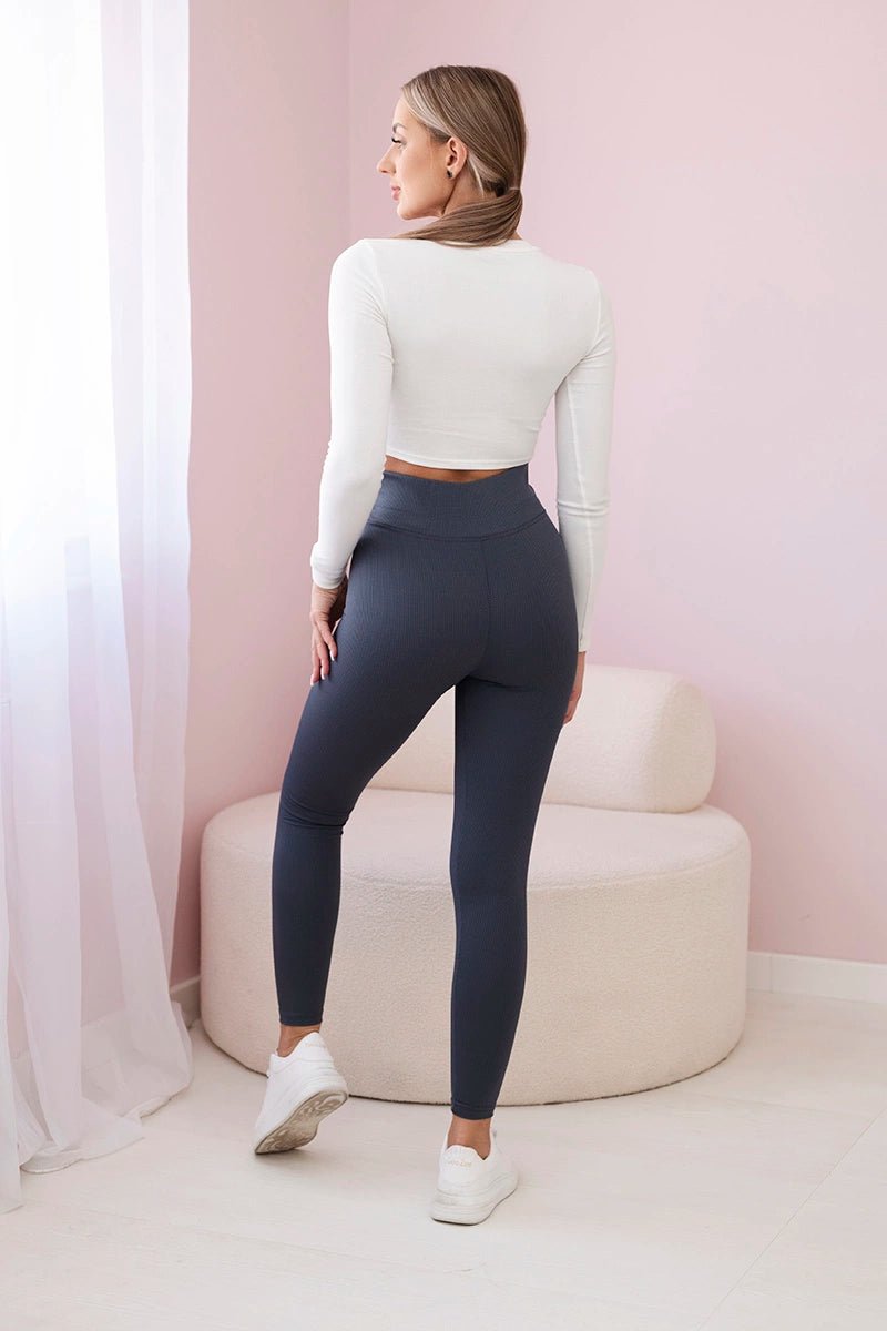 Striped leggings pants 69186 / – Graphite цвет / color | Lexline Fashion