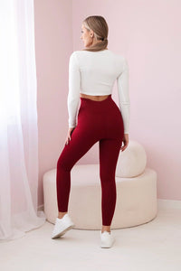Striped leggings pants 69186 / – Maroon цвет / color | Lexline Fashion