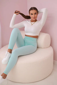 Striped leggings pants 69186 / – Mint цвет / color | Lexline Fashion