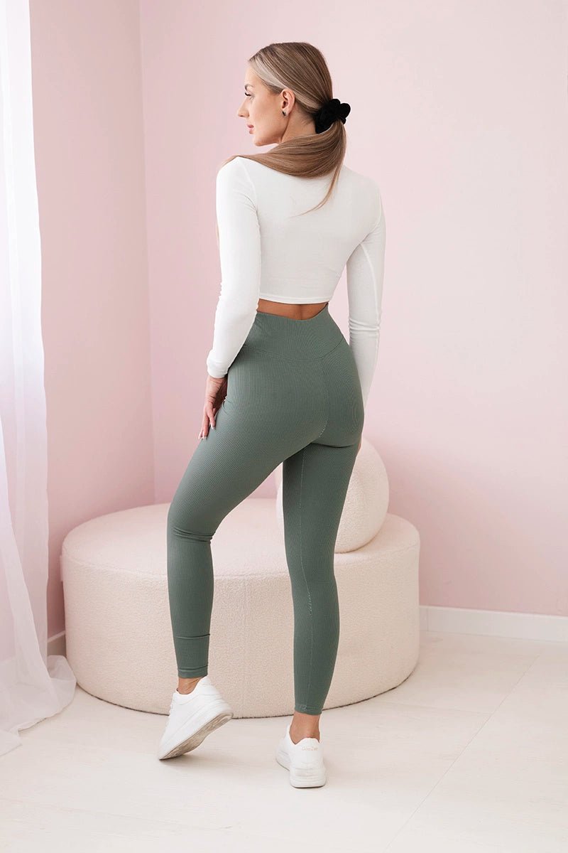 Striped leggings pants 69186 / – Mint || Dark цвет / color | Lexline Fashion