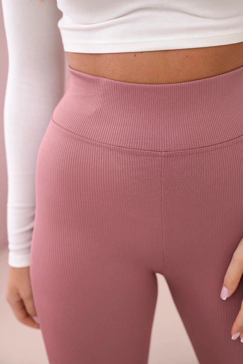 Striped leggings pants 69186 / – Pink || Dark цвет / color | Lexline Fashion