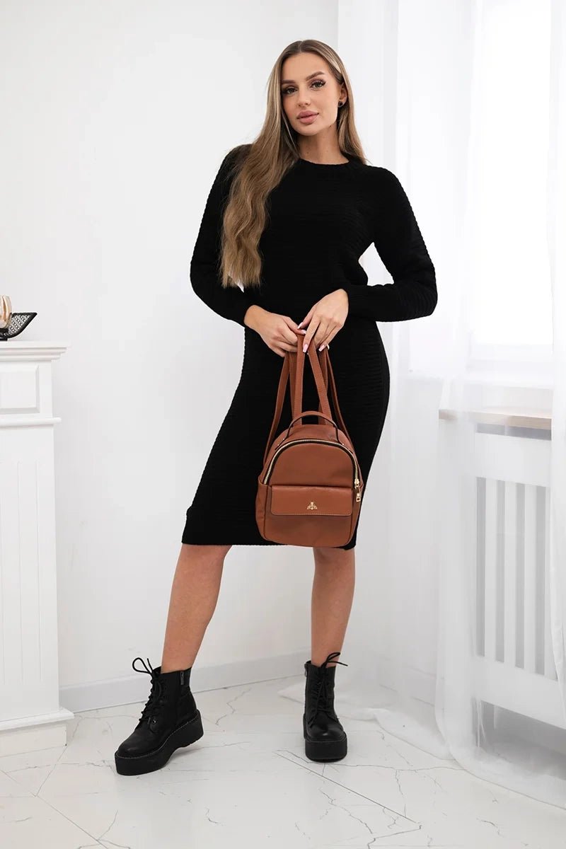 Striped sweater dress 2019 - 38 / – Black цвет / color | Lexline Fashion