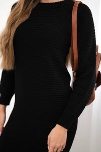 Striped sweater dress 2019 - 38 / – Black цвет / color | Lexline Fashion