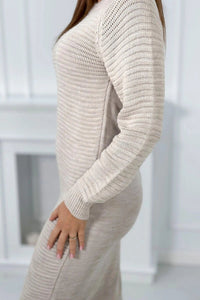 Striped sweater dress 2019 - 38 / – Dark || beige цвет / color | Lexline Fashion
