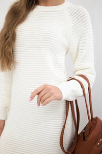 Striped sweater dress 2019 - 38 / – Ecru цвет / color | Lexline Fashion