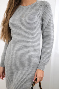 Striped sweater dress 2019 - 38 / – Gray цвет / color | Lexline Fashion