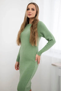 Striped sweater dress 2019 - 38 / – Mint || Dark цвет / color | Lexline Fashion
