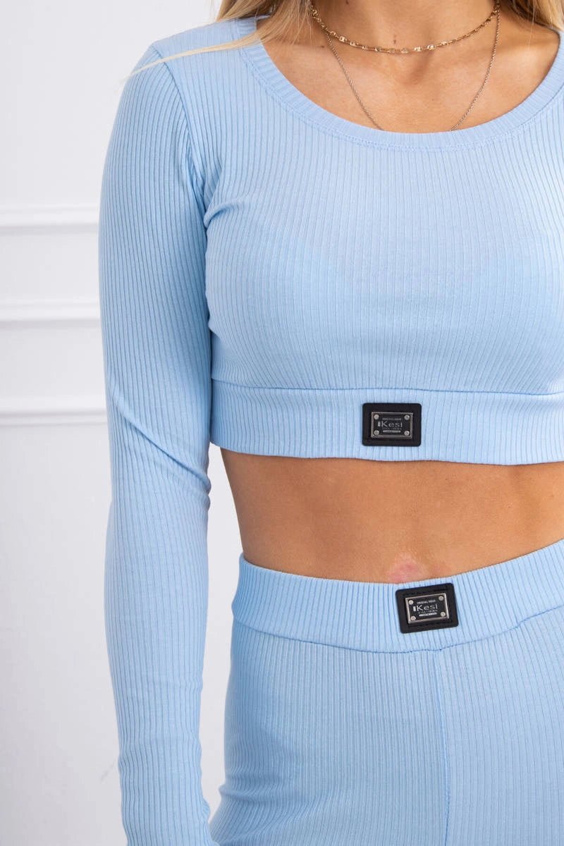 Striped top set with a blouse 9353 / – Blue цвет / color | Lexline Fashion