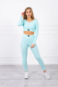 Striped top set with a blouse 9353 / – Blue цвет / color | Lexline Fashion