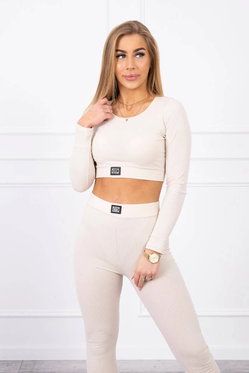 Striped top set with a blouse 9353 / – Light || Beige цвет / color | Lexline Fashion