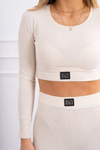 Striped top set with a blouse 9353 / – Light || Beige цвет / color | Lexline Fashion