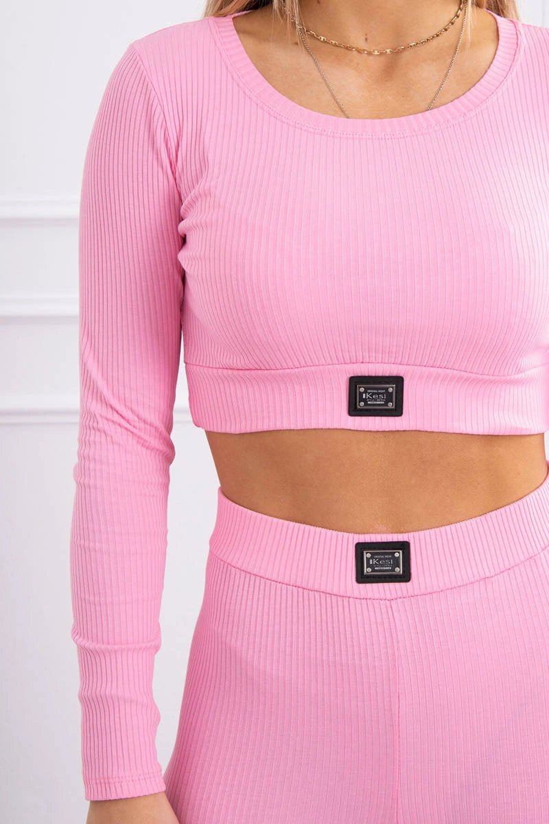 Striped top set with a blouse 9353 / – Light || Pink цвет / color | Lexline Fashion