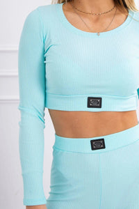 Striped top set with a blouse 9353 / – Mint цвет / color | Lexline Fashion