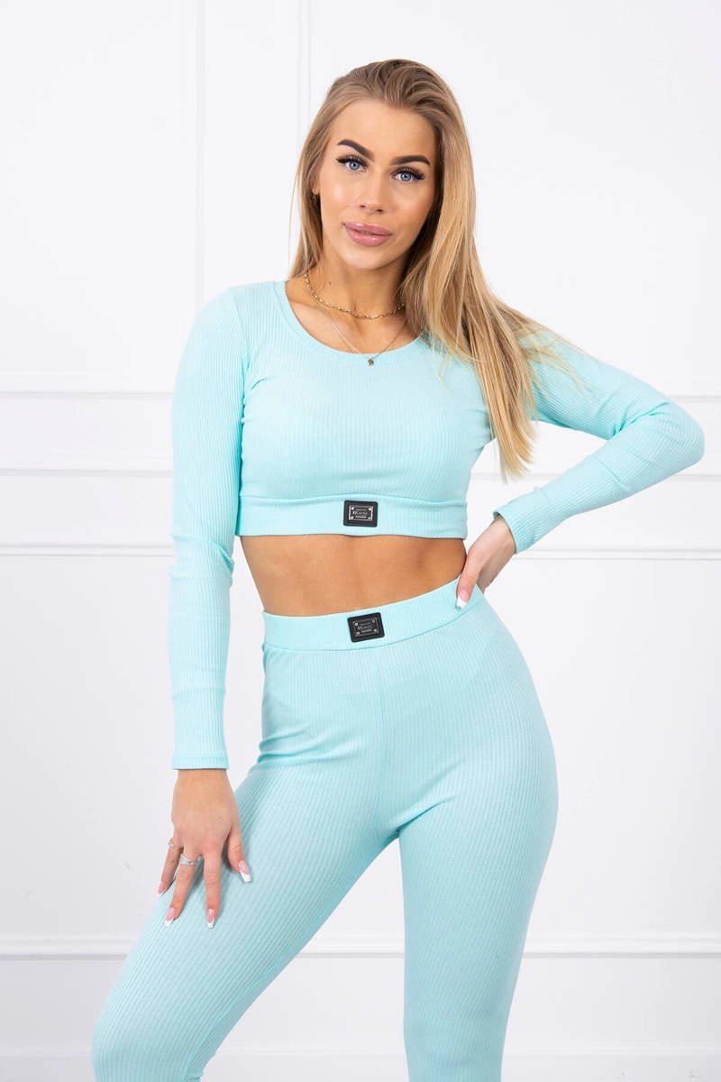Striped top set with a blouse 9353 / – Mint цвет / color | Lexline Fashion