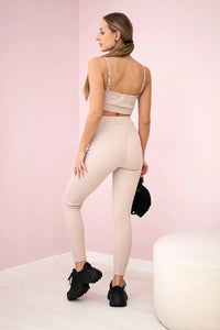Striped top set with a blouse 9355 / – Beige цвет / color | Lexline Fashion