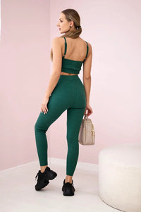 Striped top set with a blouse 9355 / – Green цвет / color | Lexline Fashion