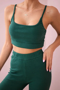 Striped top set with a blouse 9355 / – Green цвет / color | Lexline Fashion
