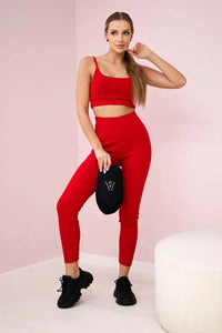 Striped top set with a blouse 9355 / – Red цвет / color | Lexline Fashion