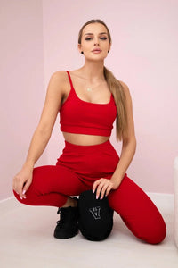 Striped top set with a blouse 9355 / – Red цвет / color | Lexline Fashion