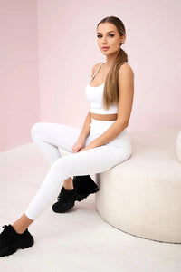Striped top set with a blouse 9355 / – White цвет / color | Lexline Fashion