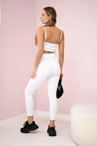 Striped top set with a blouse 9355 / – White цвет / color | Lexline Fashion