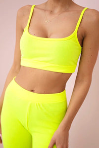 Striped top set with a blouse 9355 / – Yellow neon цвет / color | Lexline Fashion