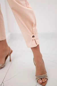 Summer Punto trousers with leg closure 7048 - 1 / – Apricot цвет / color | Lexline Fashion