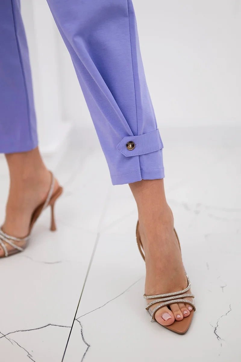 Summer Punto trousers with leg closure 7048 - 1 / – Purple цвет / color | Lexline Fashion