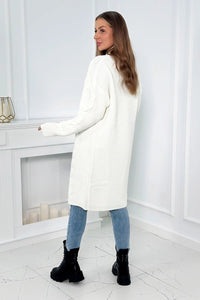 Sweater Cardigan with cable knit 2021 - 5 / – Ecru цвет / color | Lexline Fashion