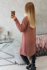 Sweater Cardigan with cable knit 2021 - 5 / – Pink || Dark цвет / color | Lexline Fashion