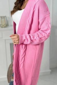Sweater Cardigan with cable knit 2021 - 5 / – Pink || Light цвет / color | Lexline Fashion